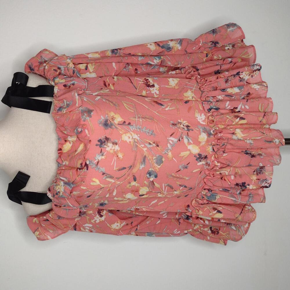 NWT William Rast Women's Pink Floral/Fabiana Lobster Bisque Blouse Size Medium